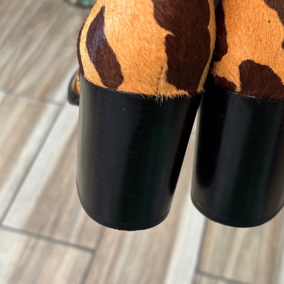 Gianni Bini Brown Leopard Ankle Boots with Black Heel - Picture 8 of 12